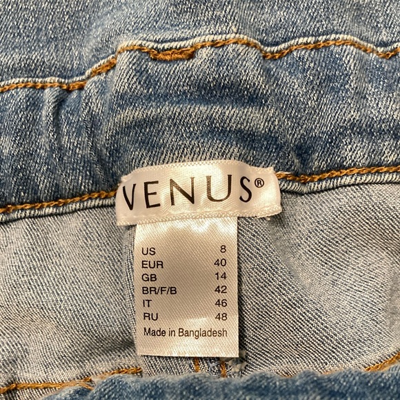 VENUS Blue Distressed Jean Shorts - Picture 6 of 8